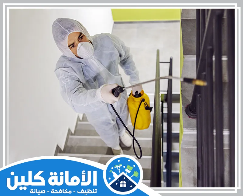 شركة مكافحة حشرات براس تنورة 0535521559 الأمانة كلين فني مكافحة حشرات براس تنورة يستخدم معدات متخصصة لرش المبيدات في مكافحة الحشرات داخل المباني